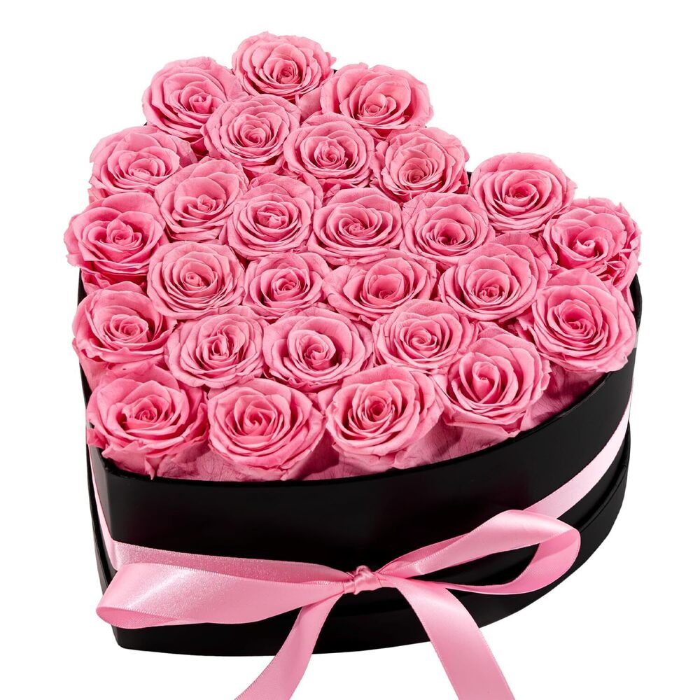 5589 27 Forver Preserved Flowers in a Heart Box, Flowers for Her,Eternal